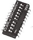 CHS-04TA, DIP Switches / SIP Switches smd slide 4 pos., J hook, washable with seal tape, 1/2 pitch