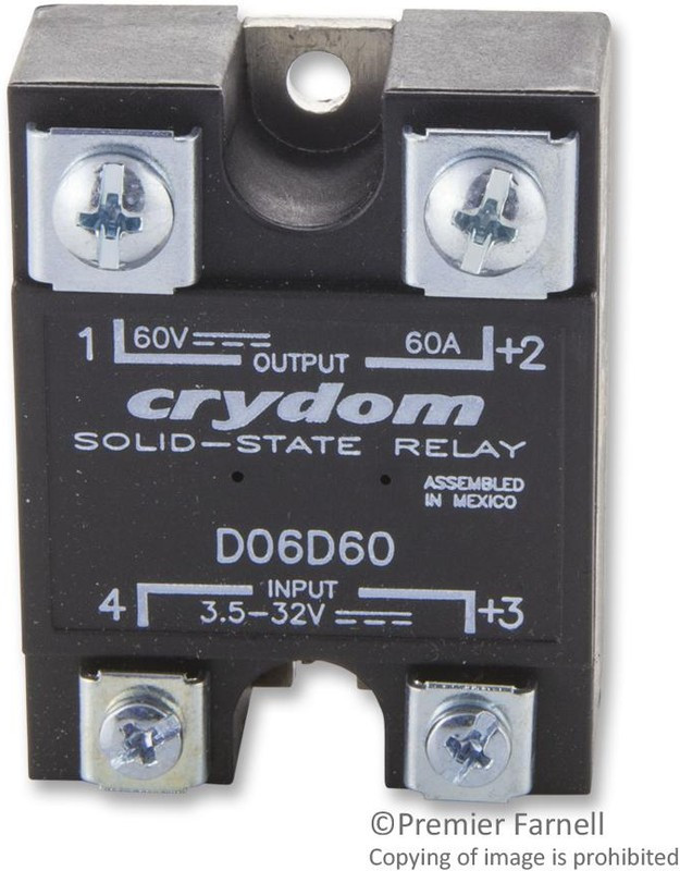 D06D60, Solid State Relay, 60 A Load, Surface Mount, 60 V dc Load, 32 V Control D06D60, Solid State Relay, 60 A Load, Surface Mount, 60 V dc Load, 32 V Control