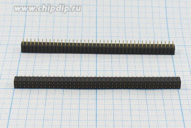 Разъем PBDHH-2x40 розетка, шаг P2.54, контакты 80P, монтаж на плату, h-5мм Разъем PBDHH-2x40 розетка, шаг P2.54, контакты 80P, монтаж на плату, h-5мм