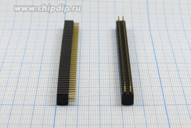Разъем PBDHH-2x40 розетка, шаг P2.54, контакты 80P, монтаж на плату, h-5мм Разъем PBDHH-2x40 розетка, шаг P2.54, контакты 80P, монтаж на плату, h-5мм