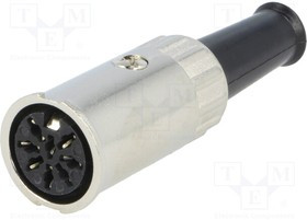 0122-08-1, Вилка; DIN; "мама"; с амортизатором; PIN: 8; Конф: 270°; прямой