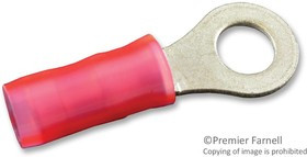 1-320551-1, Клемма с кольцевым наконечником, M4, #8, 16 AWG, 1.31 мм², PIDG, Красный