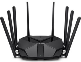 Домашний роутер MERCUSYS AX6000 Двухдиапазонный роутер Wi-Fi 6, до 1148 Мбит/с на 2,4 ГГц + до 4804 Мбит/с на 5 ГГц, 8 фик. внешних антенн,