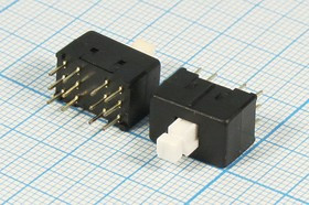 Четырёхполюсная кнопка без фиксации 4PDT, 4xon-(off)/off-(on), 30В/0.05А 13x8.5x14мм; №1057 ПКн 13,0x 8,5x14\ 30\ 0,05\(4PDT)\\\12P\B1703B\