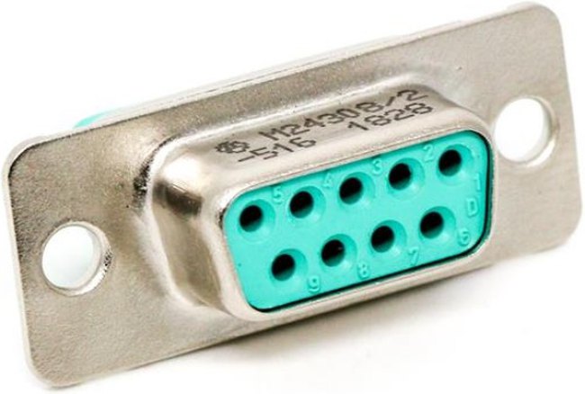 M24308/2-516, D SUB CONNECTOR, RCPT, DE, 9POS