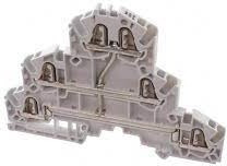 Клемма ZK2.5-T1 пружинный зажим, 6 контактов, 3 уровня замкнуты, 22А, 500В, серый