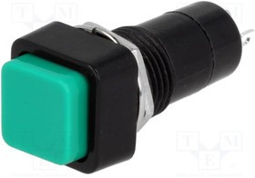 PS-05/GN, Переключатель: кнопочный, Пол: 2, SPST-NO, 3A/125ВAC, OFF-ON, d12мм