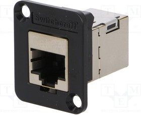 EHRJ45P6AS, Conn RJ-45 Adapter RCP/RCP 8/8 POS ST Panel Mount 1/1 Port Cat 6a