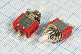 Переключатель кнопочный без фиксации (SPDT), ON-(ON) белый, в металле, 220В/1А, d6мм; №10207W ПКн\250\ 2,0\(SPDT)\d 6\мет\бел\\3C\T701BTQYD-