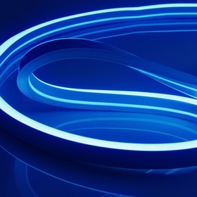 17-35 Светодиодный неон, мини, 220В, 5,5Вт/м , smd2835, 120д/м , IP65, 8*16мм, 50м, син.