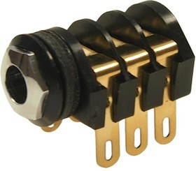 CL1323A, Телефонный аудио разъем, 6.35mm, Stereo, 3 контакт(-ов), Гнездо, 6.35 мм, Монтаж в Панель, Gold CL1323A, Телефонный аудио разъем, 6.35mm, Stereo, 3 контакт(-ов), Гнездо, 6.35 мм, Монтаж в Панель, Gold
