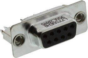 L77SDEH09SOL2RM5, Разъем D Sub, Standard, Гнездо, SD, 9 контакт(-ов), DE, Пайка