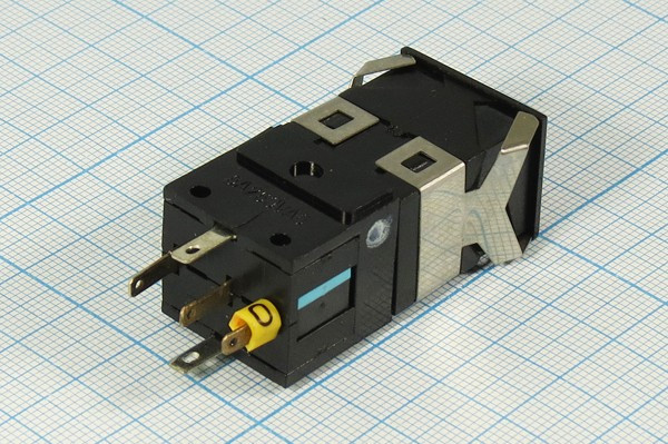 Переключатель кнопочный без фиксации, красный с подсветкой, 220В/5А, OFF-(ON); №992 R ПКн\250\ 5\(NO)\22x17\чер\ ILкр12В\\5C\BL-G109R