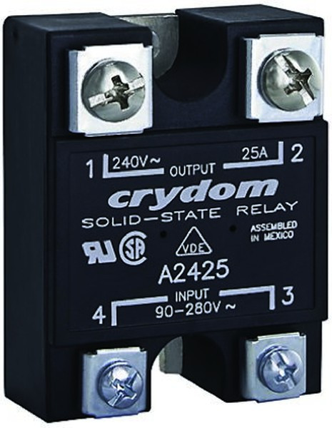 Solid state relay, 280 VAC, zero voltage switching, 3-32 VDC, 125 A, PCB mounting, D24125PG Solid state relay, 280 VAC, zero voltage switching, 3-32 VDC, 125 A, PCB mounting, D24125PG