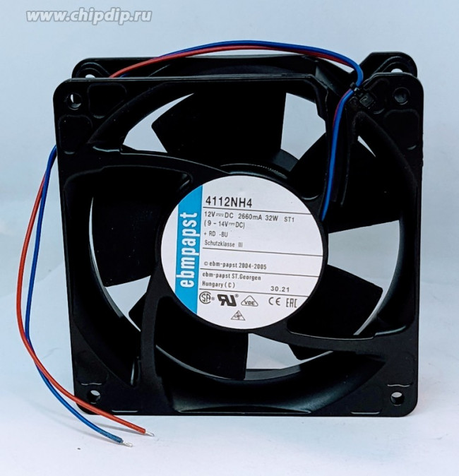 Вентилятор Ebmpapst 4112NH4 DC 12V 2660mA 119x38 2pin