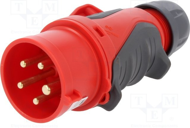 Вилка кабельная 16А 400V 3P+N+E IP44 GRIP 0153-6