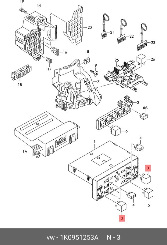 1K0951253A, Реле VOLKSWAGEN