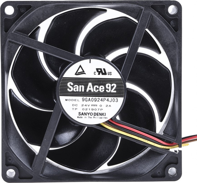9GA0924P4J03, San Ace 9GA Series Axial Fan, 24 V dc, DC Operation, 132m³/h, 4.8W, 200mA Max, 92 x 92 x 25mm 9GA0924P4J03, San Ace 9GA Series Axial Fan, 24 V dc, DC Operation, 132m³/h, 4.8W, 200mA Max, 92 x 92 x 25mm