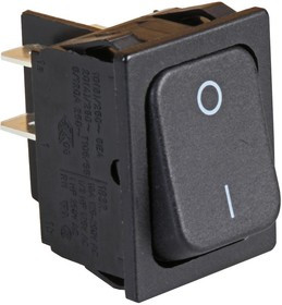 1832.3312, Rocker Switch, 20 A, DPST, 250V, ON-OFF, IP40, Black