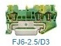 FJ6-2.5/D3, 3-к клемма 2.5мм2 с заземлением серии FJ6