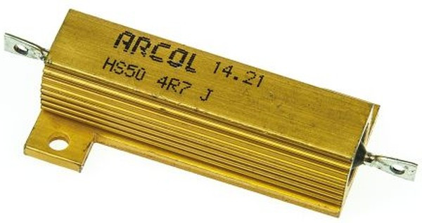 HS50 4R7 J, Резистор, с осевыми выводами, 4.7 Ом, Серия HS, 50 Вт, ± 5%, Лепесток для Пайки, 1.25 кВ