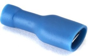 KLS8-01109-FDFD2-250 (SG57748) (TAI-2FI) (BF250F), Клемма ножевая 6.3мм, розетка, полностью изолированная, провод 1.5-2.5мм² (синяя)
