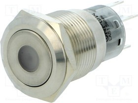 V19-11D-06R-S, Переключатель: антивандальный, Пол: 2, SPDT, 0,5A/220ВAC, 1A/24ВDC