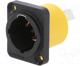 HPT-3-MDW, Гнездо, питания AC, "папа", PIN: 3, 16А, 250В, термопласт, Серия: HPT