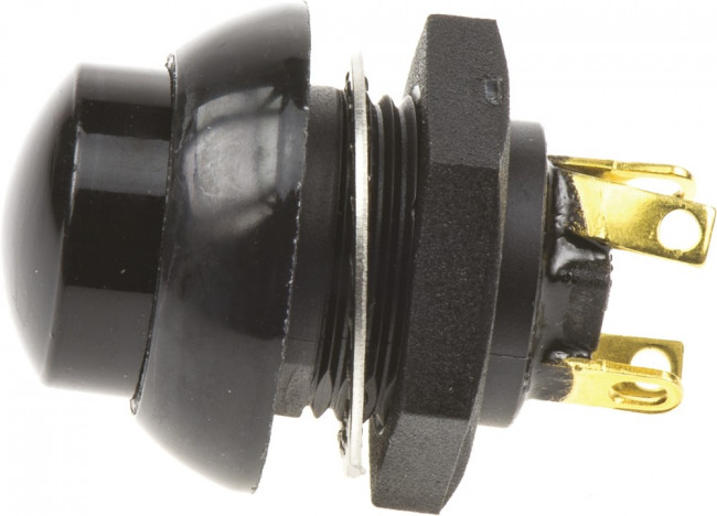 P9-213122, Pushbutton Switches 5A Blk Raised Dome 2 Circuit Solder P9-213122, Pushbutton Switches 5A Blk Raised Dome 2 Circuit Solder