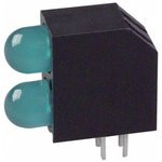 552-0922F, Green Right Angle PCB LED Indicator, 2 LEDs, Through Hole 1.8 V