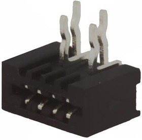 DS1020-04-04BRT1, Разъем: FFC (FPC), угловой 90°, PIN: 4, NON-ZIF, THT, луженые, 20мОм