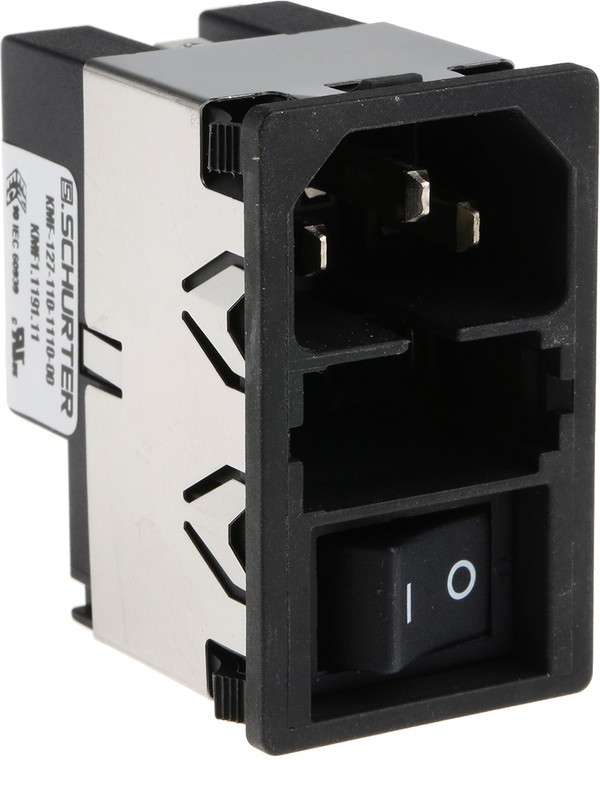 KMF1.1191.11, Разъем: питания AC, гнездо, "папа", 10А, 250ВAC, IEC 60320, 0,4мГн