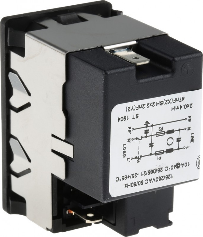 KMF1.1191.11, Разъем: питания AC, гнездо, "папа", 10А, 250ВAC, IEC 60320, 0,4мГн