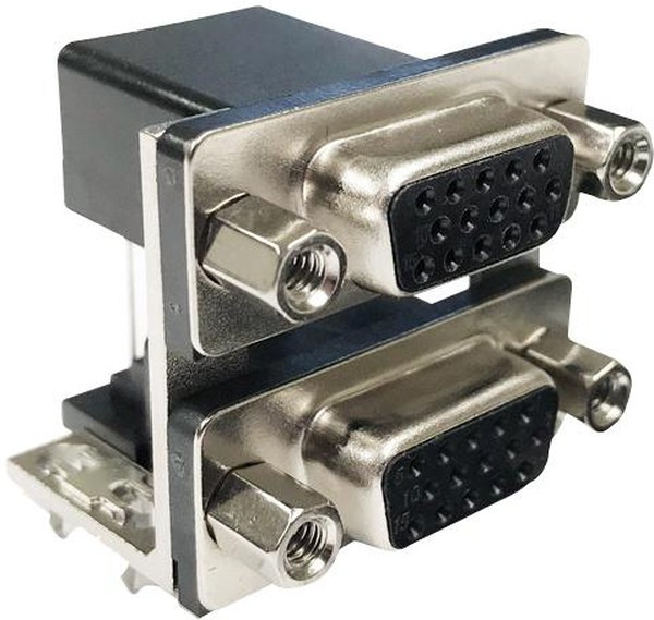 178-H15-513R577, D-Sub Dualport Connectors HIGHDENS 15P F/F.750 STNDOFFS/FRK BRDLCK