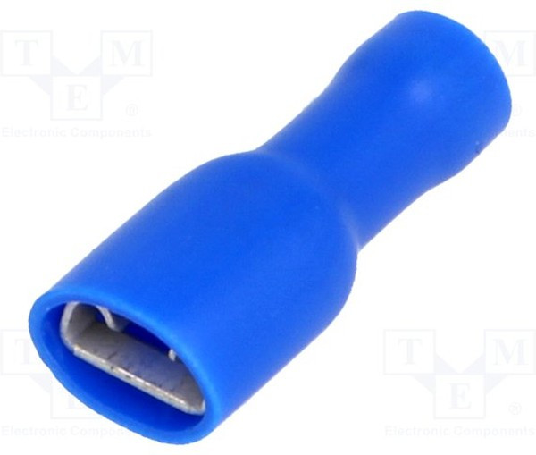 BM 00291, Наконечник: плоский, 6,3мм, 0,8мм, "мама", 1,5-2,5мм2, обжим, синий