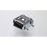 1734035-2, Разъем USB-B mini, USB 2.0, гнездо угловое 5pin SMD