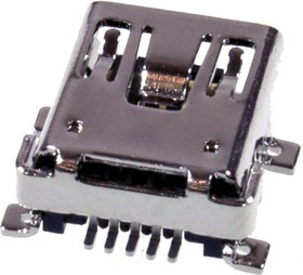 1734035-2, Разъем USB-B mini, USB 2.0, гнездо угловое 5pin SMD