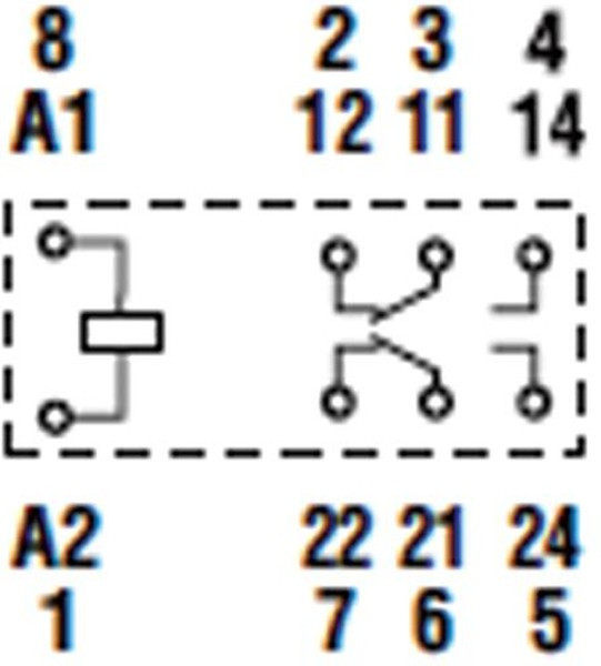 40.31.7.012.0000, Универсальное реле, серия 40, силовое, SPDT, 12В DC, 10А