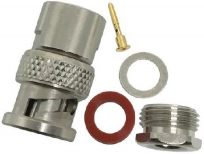 R142016000, Plug Cable Mount BNC Connector, 75, Clamp Termination, Straight Body R142016000, Plug Cable Mount BNC Connector, 75, Clamp Termination, Straight Body