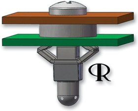 TFR-3, PCB Spacer Support, Snap In, Nylon 6.6, TFR Series, 4.8 mm Height, 7.7 mm Width
