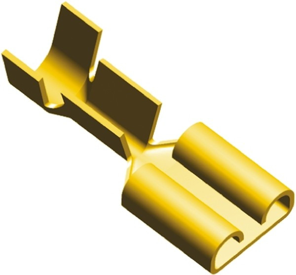 1-160304-0, Наконечник плоский, 6,3мм, 0,8мм, "мама", 1-2,5мм2, обжим, прямой