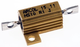 HS10 R1 J, 100m 10W Wire Wound Chassis Mount Resistor HS10 R1 J ±5%