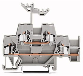 Through terminal block, spring-clamp connection, 0.08-2.5 mm², 2 pole, 20 A, 6 kV, gray, 280-520