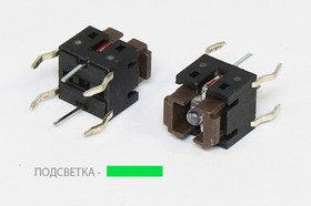 Тактовая кнопка, 6 x 6xh 7.0, алгоритм работы NO, IL2Взеленый, контакты 6P, SI-TLL62 Тактовая кнопка, 6 x 6xh 7.0, алгоритм работы NO, IL2Взеленый, контакты 6P, SI-TLL62