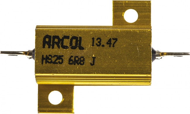 HS25 6R8 J, Резистор проволочный с радиатором, с винтовым креплением, 6,8 Ом, 25Вт, ±5% HS25 6R8 J, Резистор проволочный с радиатором, с винтовым креплением, 6,8 Ом, 25Вт, ±5%