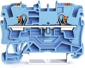 2204-1204, Feedthru Terminal, Cage Clamp, 2 Poles, 800V, 32A, 0.5 ... 6mm², Blue