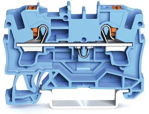 2204-1204, Feedthru Terminal, Cage Clamp, 2 Poles, 800V, 32A, 0.5 ... 6mm², Blue