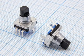 Датчик угла на 30 позиций с кнопочным выключателем, ширина 12мм, вал типа F, диаметром 6мм, энкодер;