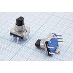 Датчик угла на 30 позиций с кнопочным выключателем, ширина 12мм, вал типа F, диаметром 6мм, энкодер;