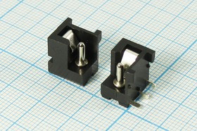 Разъем питания DC розетка, d2.1 D5.5, 3C, на плату, угловой, DJK-22A